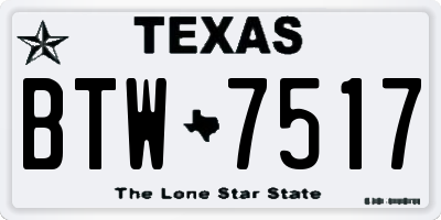 TX license plate BTW7517