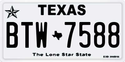 TX license plate BTW7588