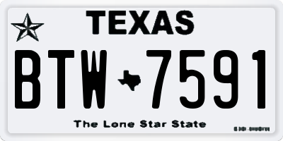 TX license plate BTW7591