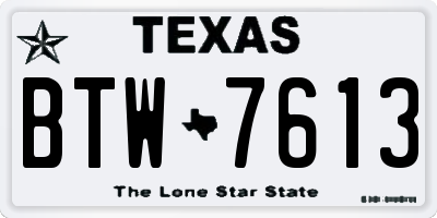 TX license plate BTW7613