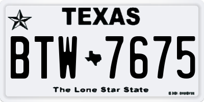 TX license plate BTW7675