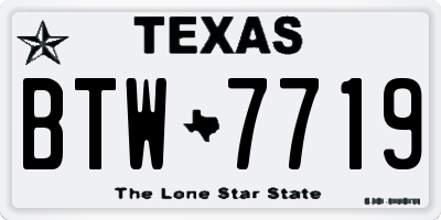TX license plate BTW7719