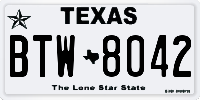 TX license plate BTW8042