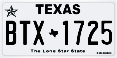 TX license plate BTX1725