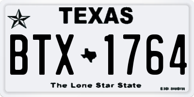 TX license plate BTX1764