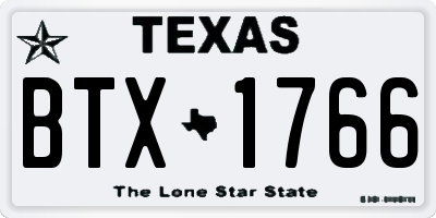 TX license plate BTX1766