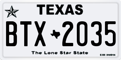 TX license plate BTX2035