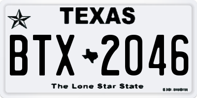 TX license plate BTX2046