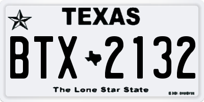 TX license plate BTX2132
