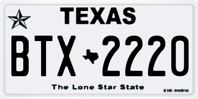 TX license plate BTX2220