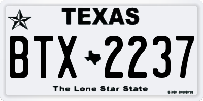 TX license plate BTX2237