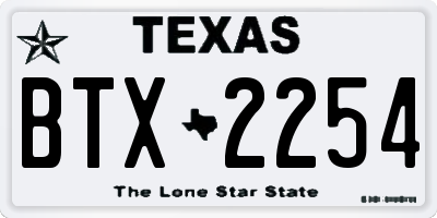 TX license plate BTX2254