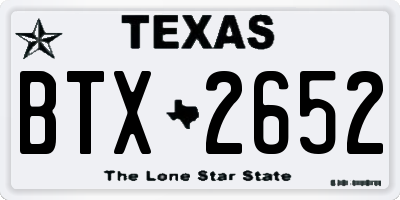 TX license plate BTX2652
