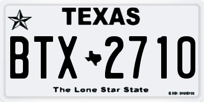 TX license plate BTX2710