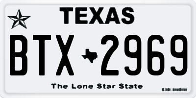 TX license plate BTX2969