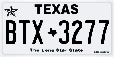 TX license plate BTX3277