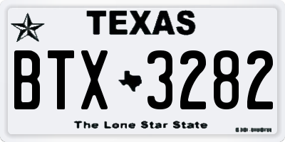TX license plate BTX3282