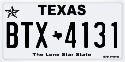 TX license plate BTX4131