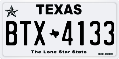 TX license plate BTX4133