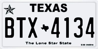 TX license plate BTX4134