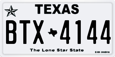 TX license plate BTX4144