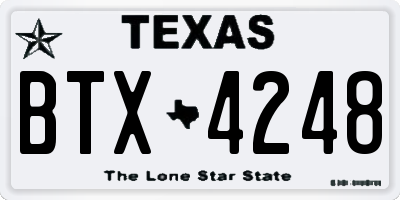 TX license plate BTX4248