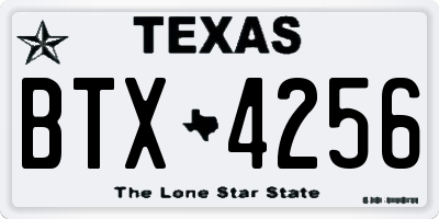TX license plate BTX4256