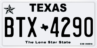 TX license plate BTX4290