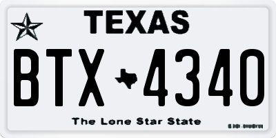 TX license plate BTX4340