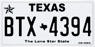 TX license plate BTX4394