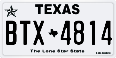 TX license plate BTX4814