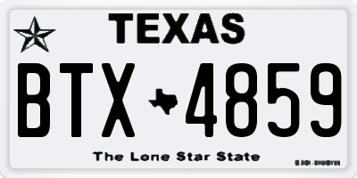 TX license plate BTX4859