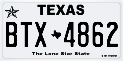TX license plate BTX4862
