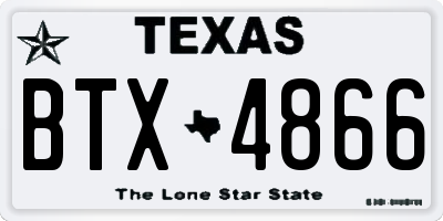 TX license plate BTX4866