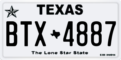 TX license plate BTX4887