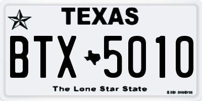 TX license plate BTX5010