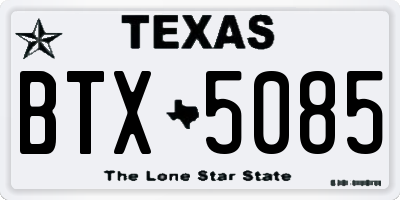 TX license plate BTX5085