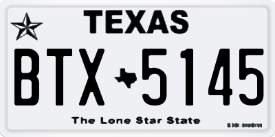 TX license plate BTX5145