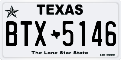 TX license plate BTX5146