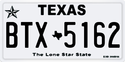 TX license plate BTX5162
