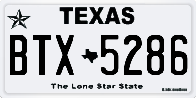TX license plate BTX5286