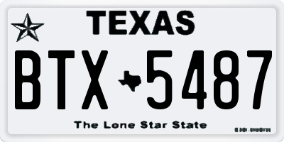 TX license plate BTX5487