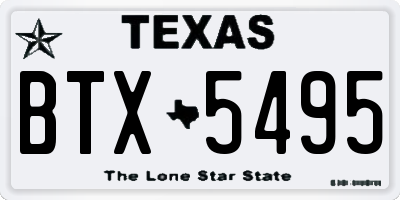 TX license plate BTX5495