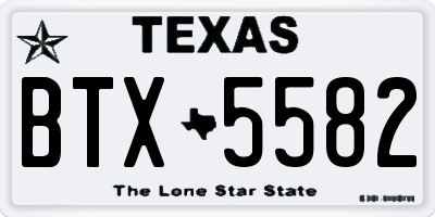 TX license plate BTX5582