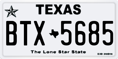 TX license plate BTX5685