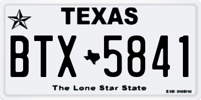 TX license plate BTX5841