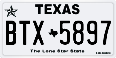 TX license plate BTX5897