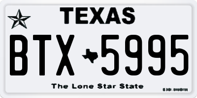 TX license plate BTX5995