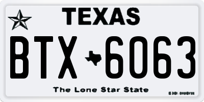 TX license plate BTX6063