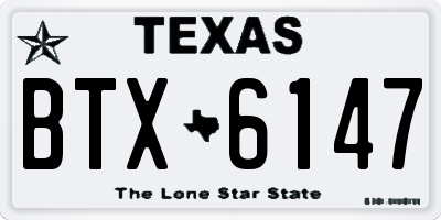 TX license plate BTX6147